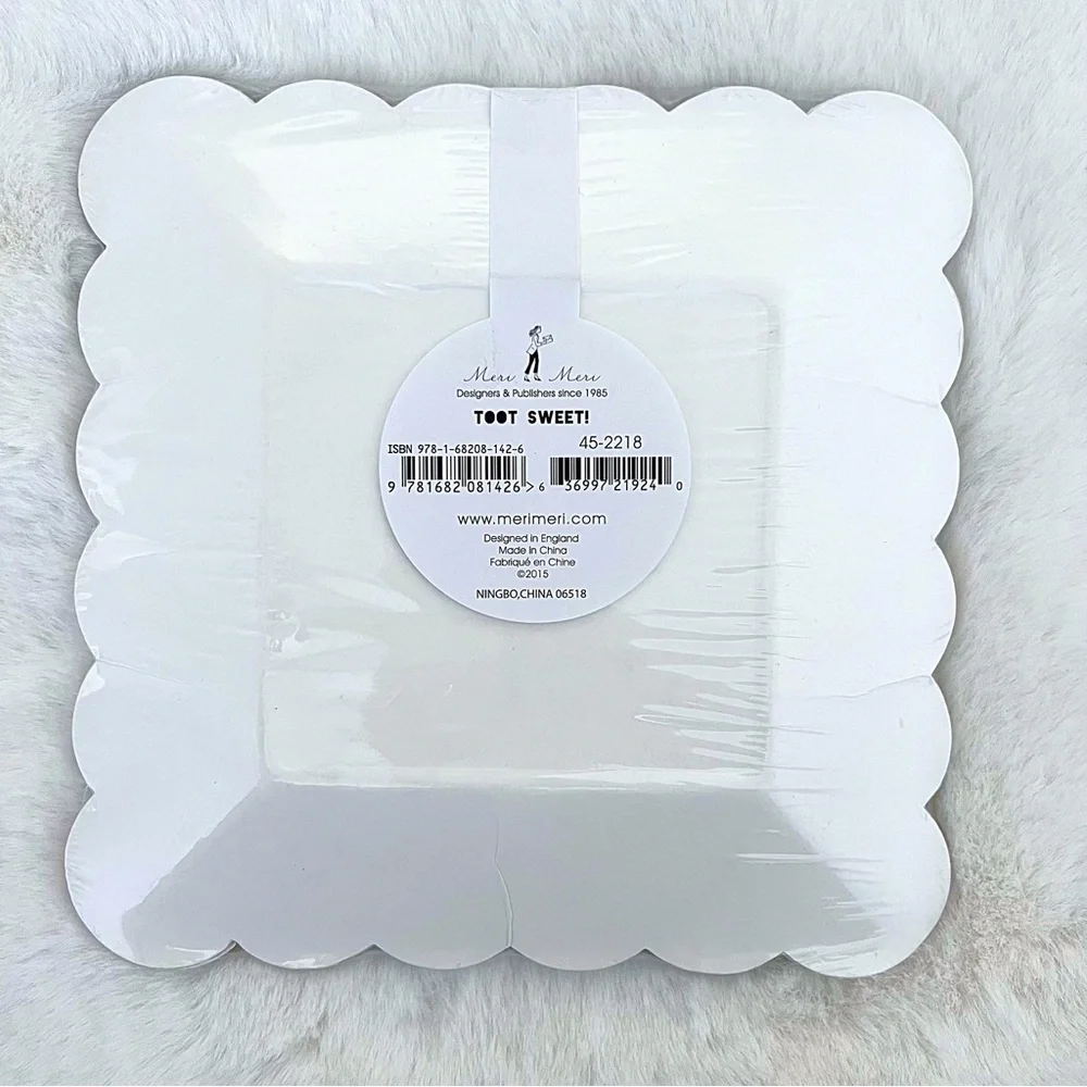 MERI MERI 12 Medium Square Picado FIESTA Themed Party Disposable Paper Plates